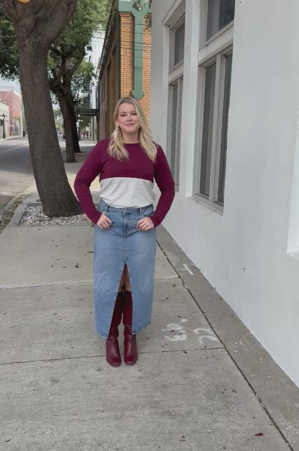 3 block wine breastfeeding long sleeve tee