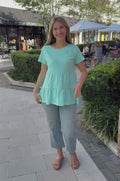 Mint ruffle nursing tee