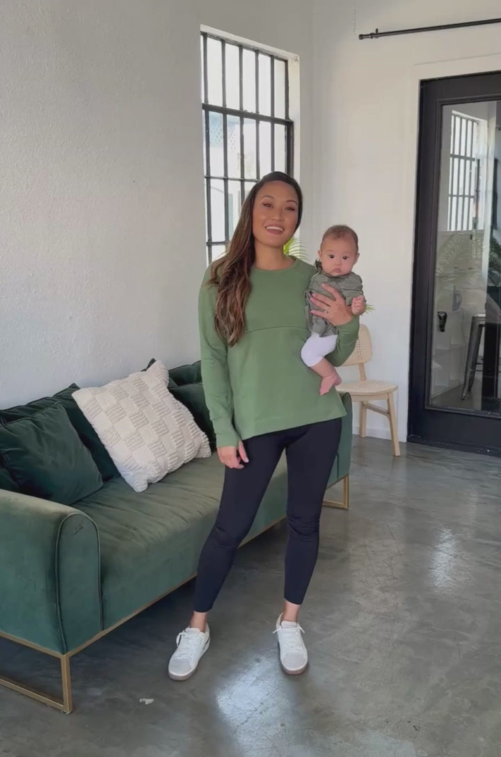 Green yoga nursing tunic