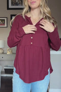 Merlot waffle knit tunic for nursing