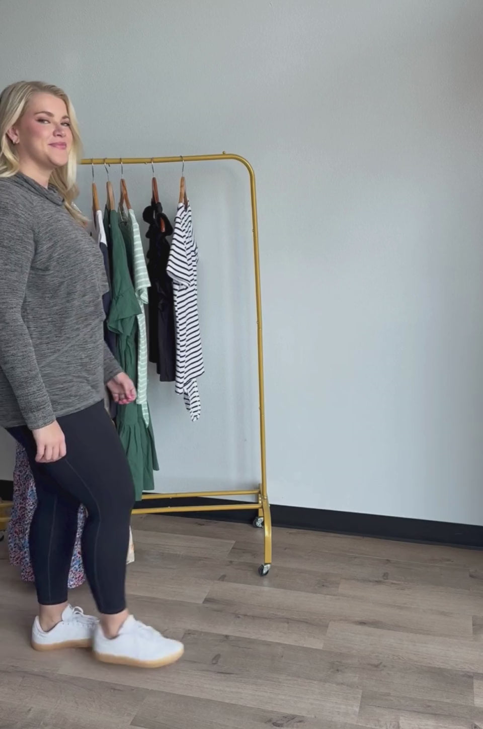 Gray asymmetrical nursing sweater