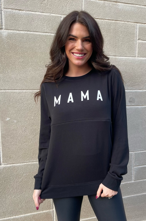 トップス mama Mama_sweatshirt_black_front_62
