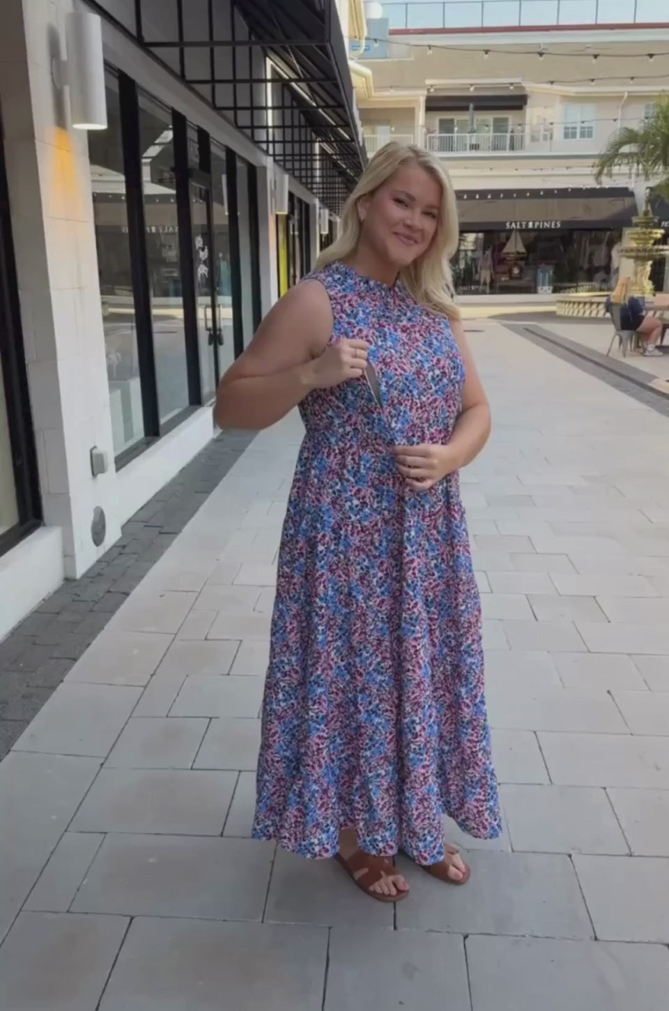 Garden berry nursing dress