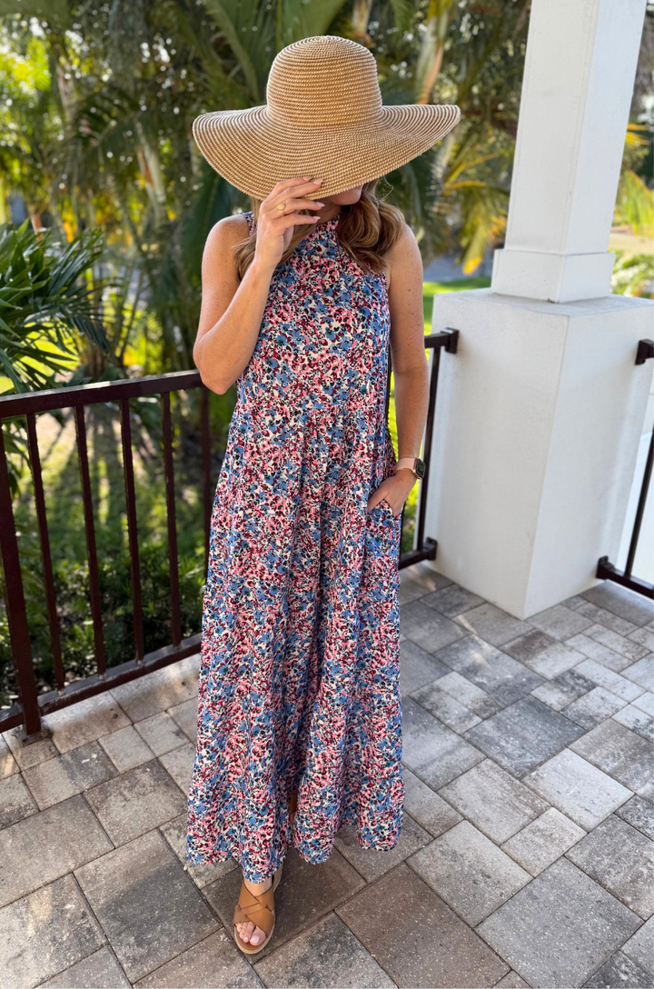 A mom wearing the Nursing Queen berry garden tie-back bow breastfeeding dress shows a flattering, photo-ready silhouette with a relaxed fit.