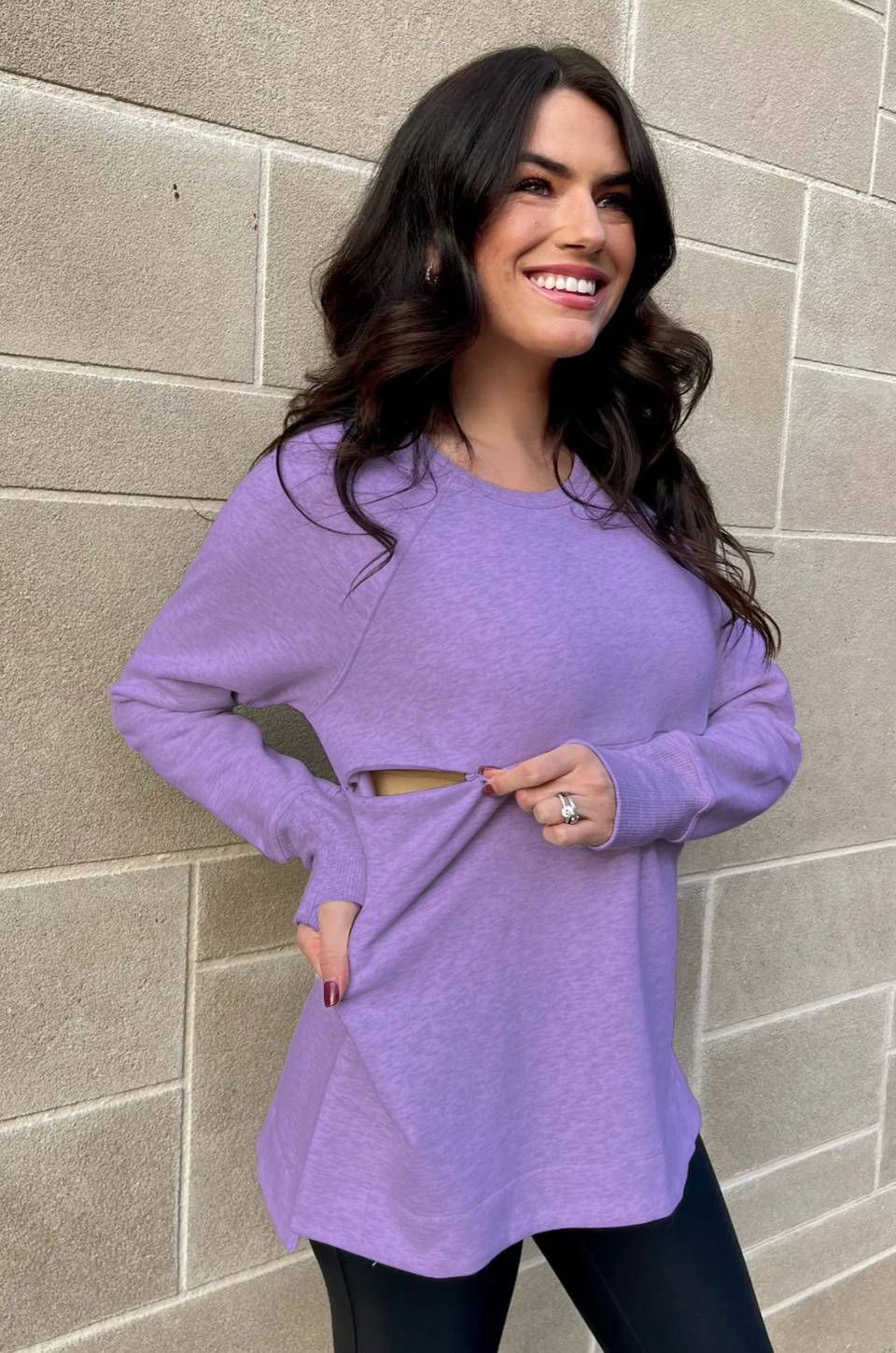 zipper breastfeeding sweatshirt oversized
