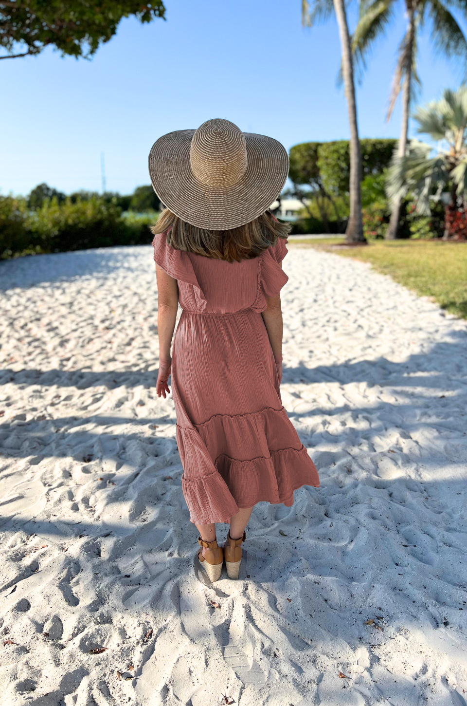 terracotta dress midi Azazie Midi Dresses A-Line Wedding Guest Semi-Formal Dresses Cowl Terracotta