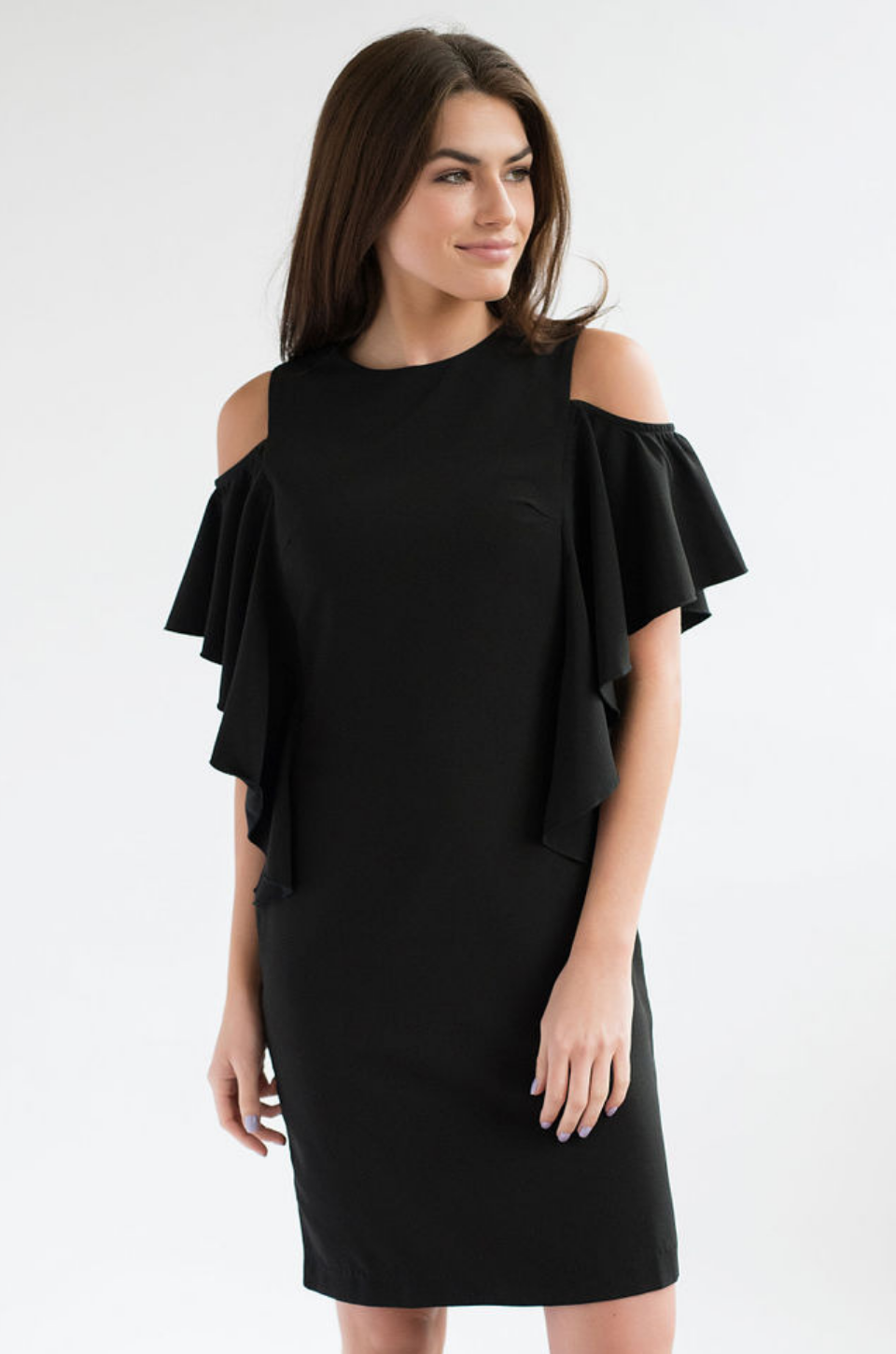 Formal Nursing Dress Hidden Zippers Black