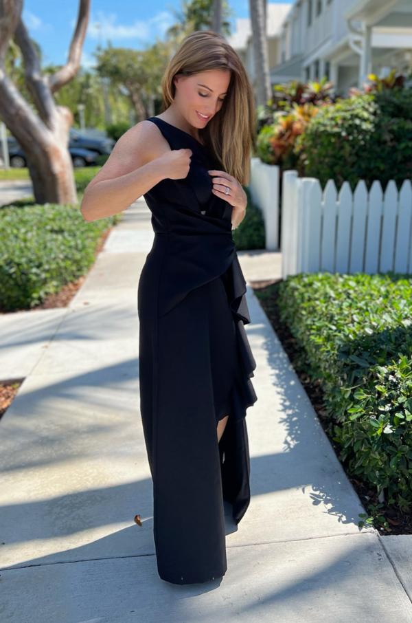 Formal Nursing Dress for Breastfeeding Wedding Guest Black — free download