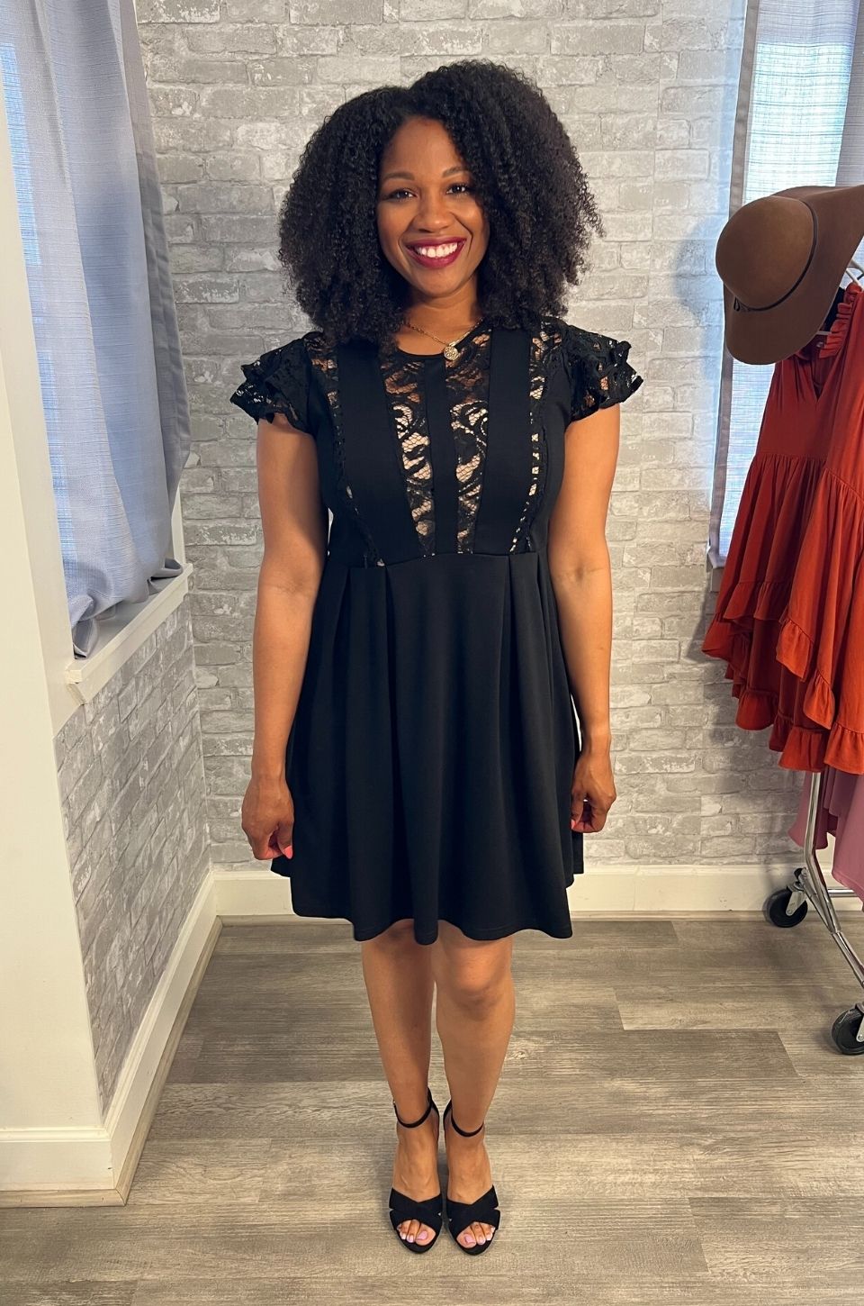 Black Lace Nursing Dress- Flutter Short Sleeve Nursing Queen Black Lace Nursing Dress- Flutter Short Sleeve Nursing Queen