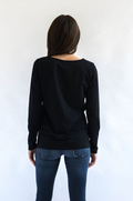 long sleeve black nursing shirt for breastfeeding