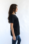 hidden zipper nursing tshirt black