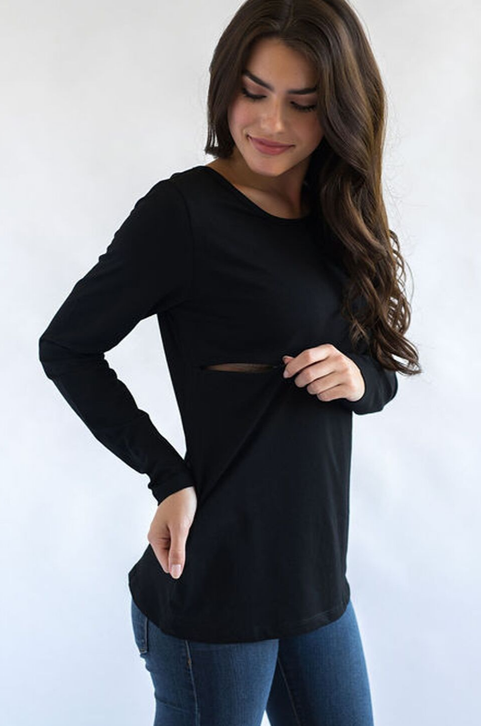 Long sleeve nursing tops online