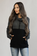Nursing Sweatshirt Pullover - Colorblock Dark Gray