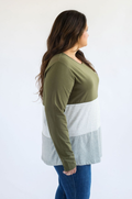 olive green nursing top for breastfeeding