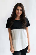 Nursing Tshirt 3 Block Colorblock Hidden Zipper